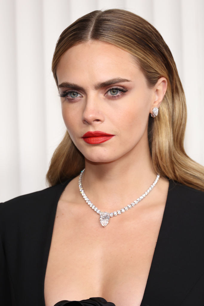 Close-up of Cara showing her necklace