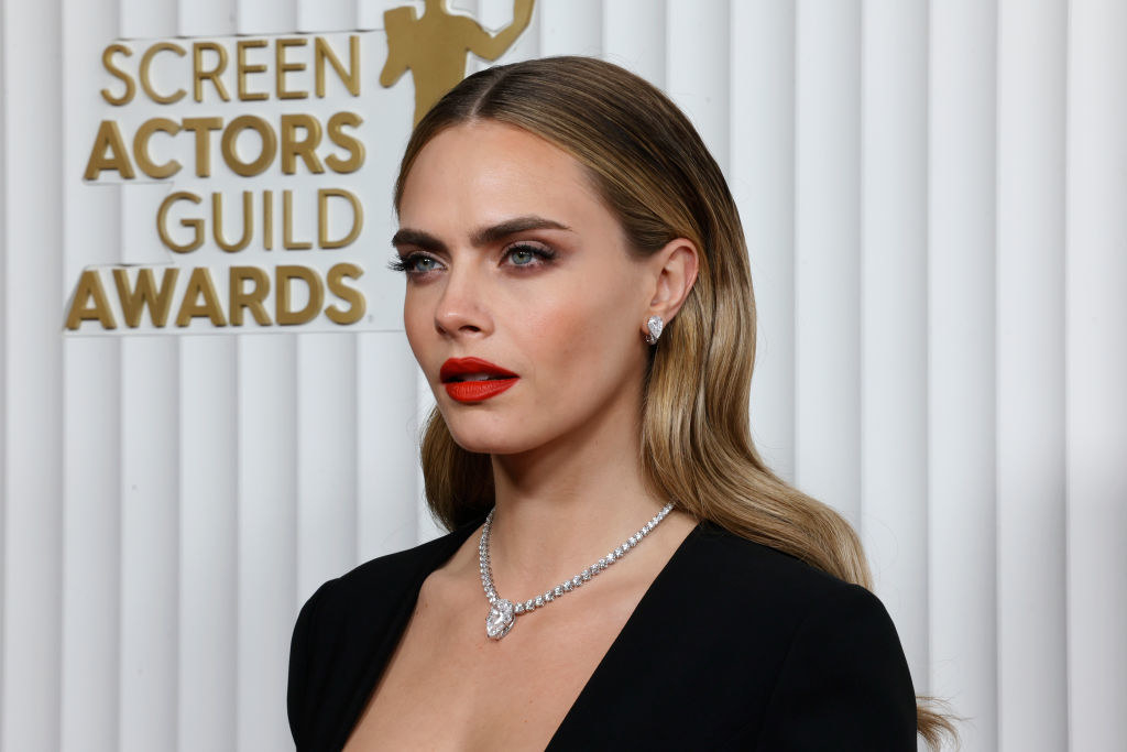 Close-up of Cara showing her necklace