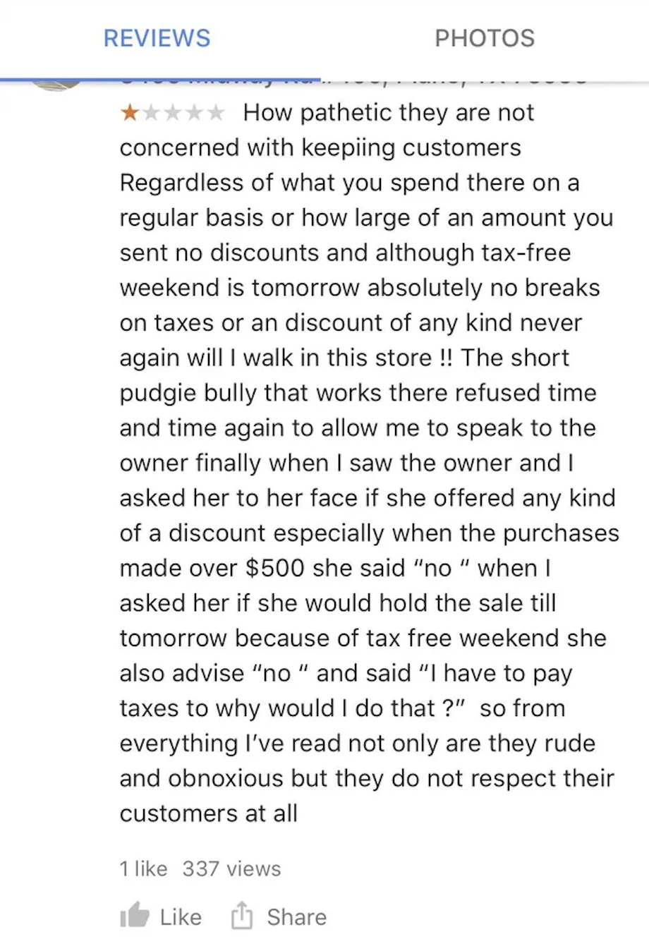 &quot;but they do not respect their customers at all&quot;