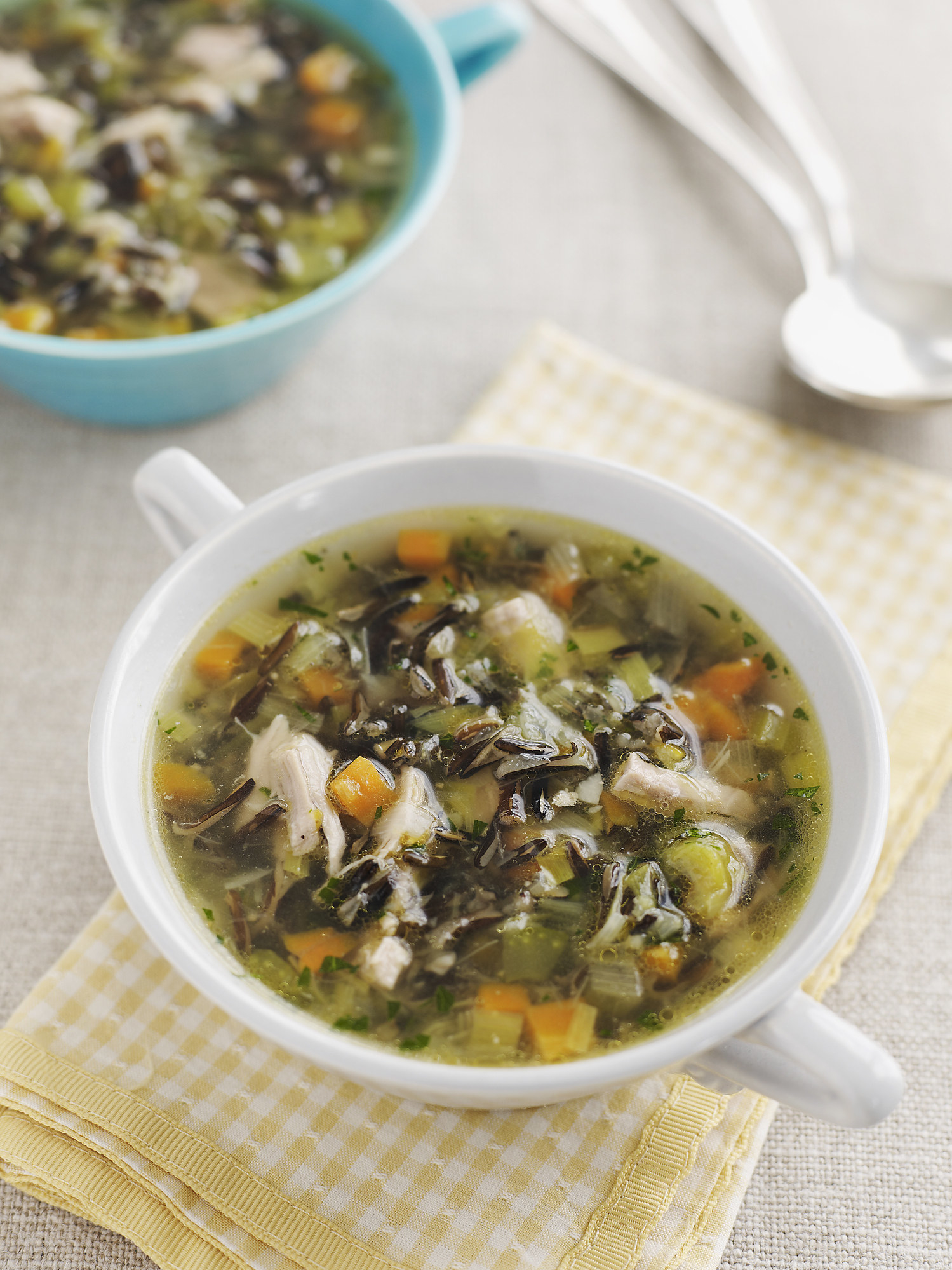 Turkey and wild rice soup.
