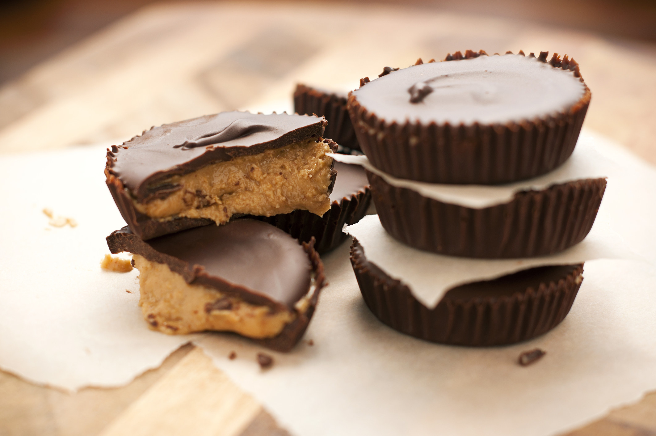 A stack of peanut butter cups.