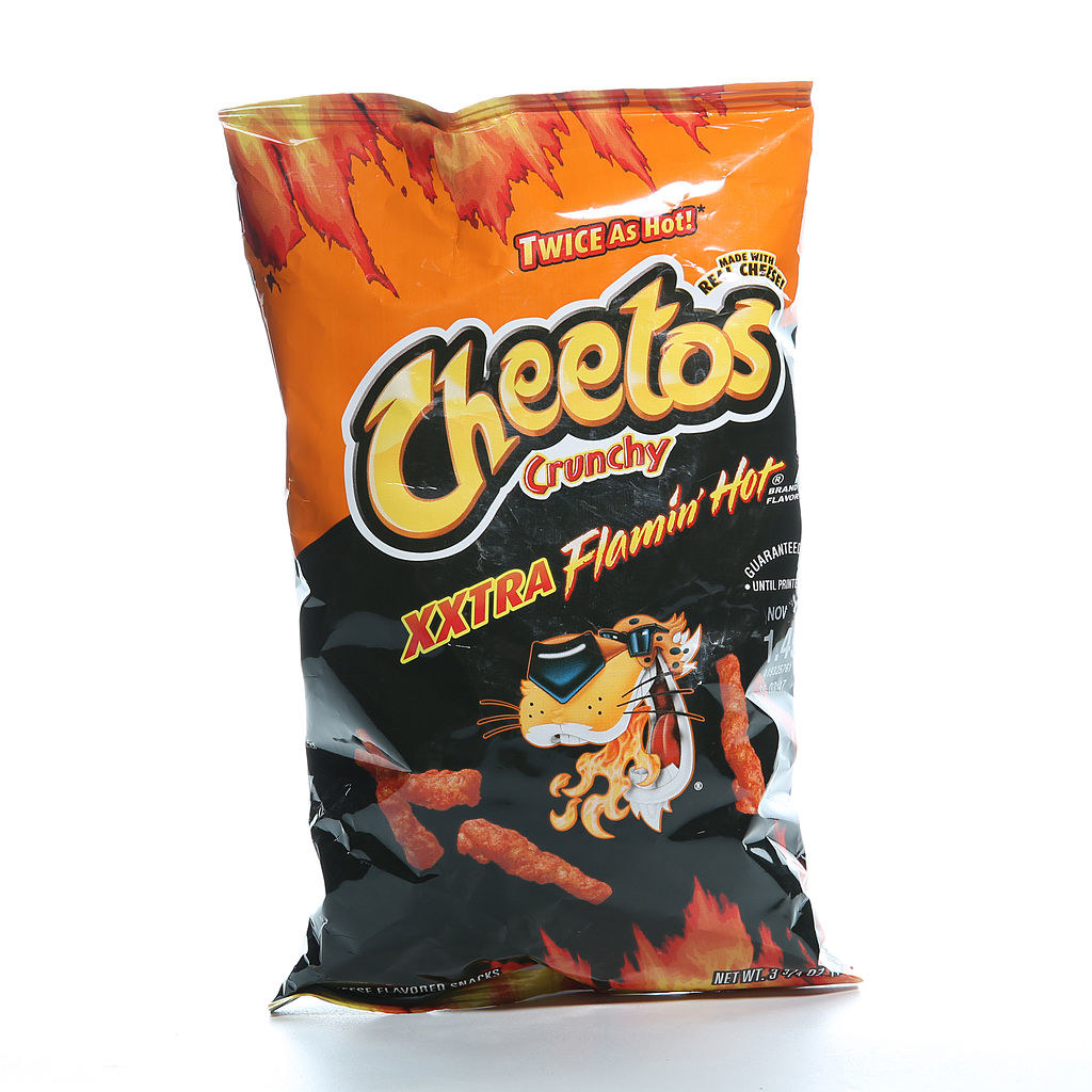 A bag of Flamin&#x27; Hot Cheetos.
