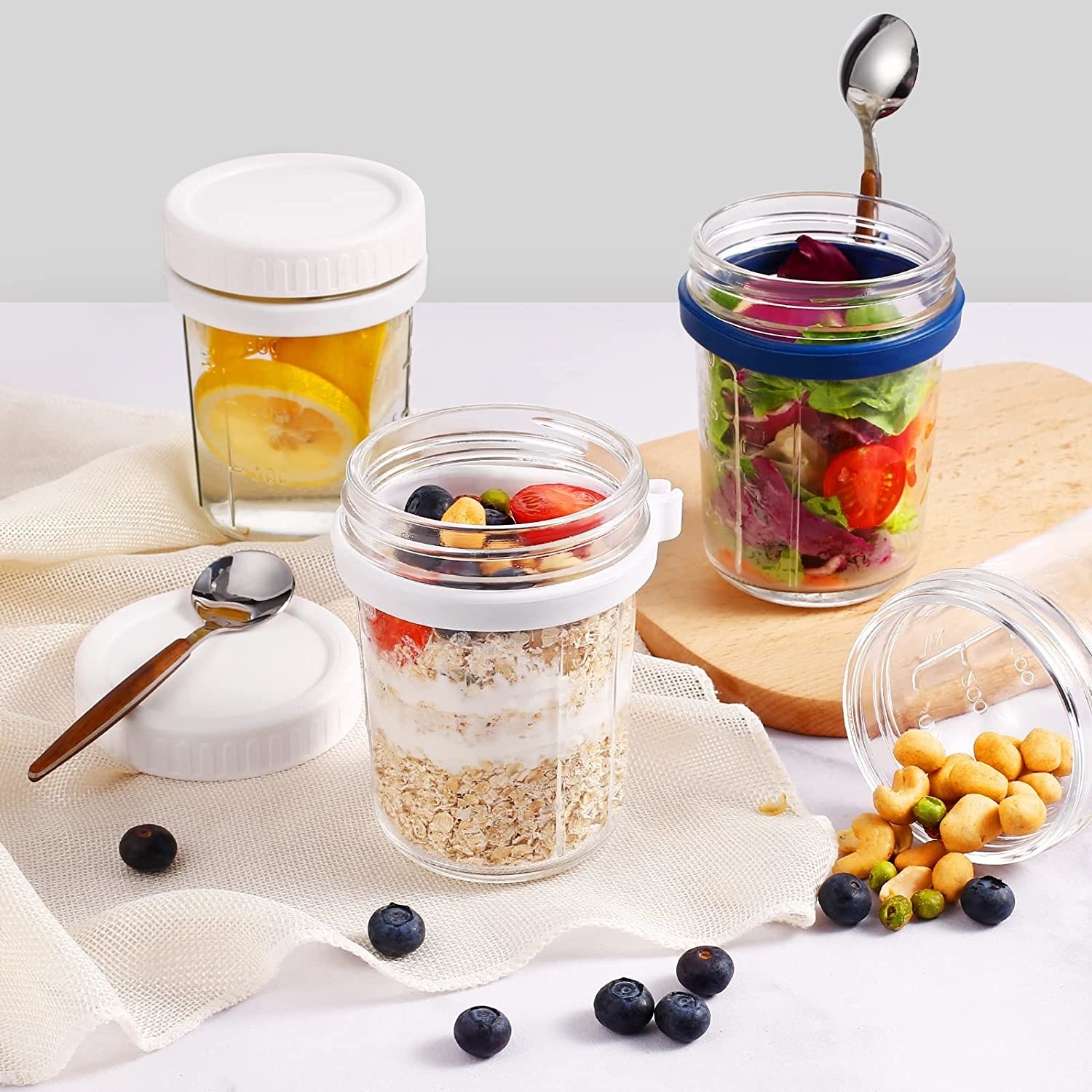 a set of food containers with airtight lids