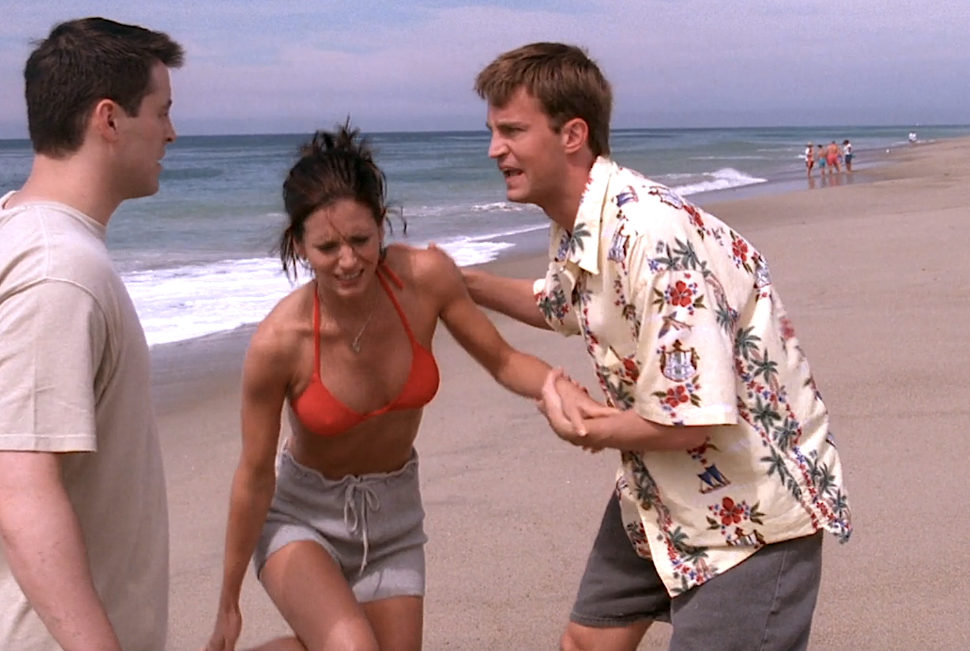 friends trying to help the person who just got stung