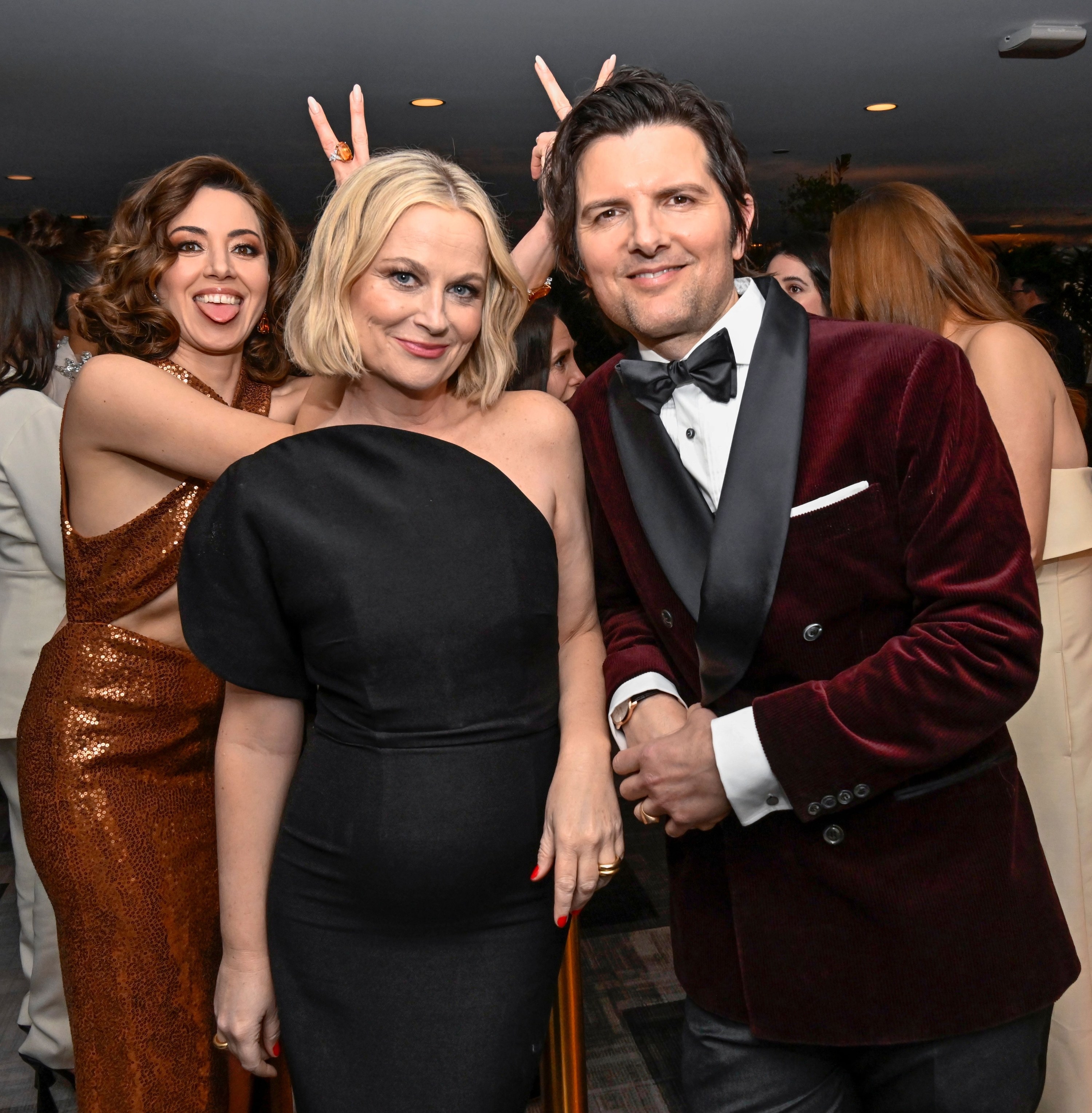 Aubrey Plaza, Amy Poehler, Adam Scott Reunion SAG Awards