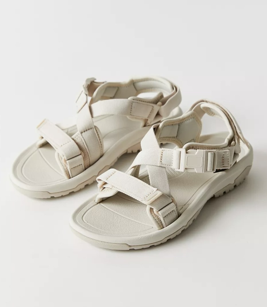 the sandals in white