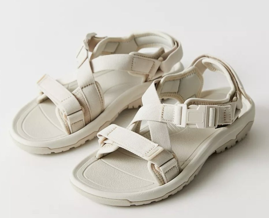 the sandals in white