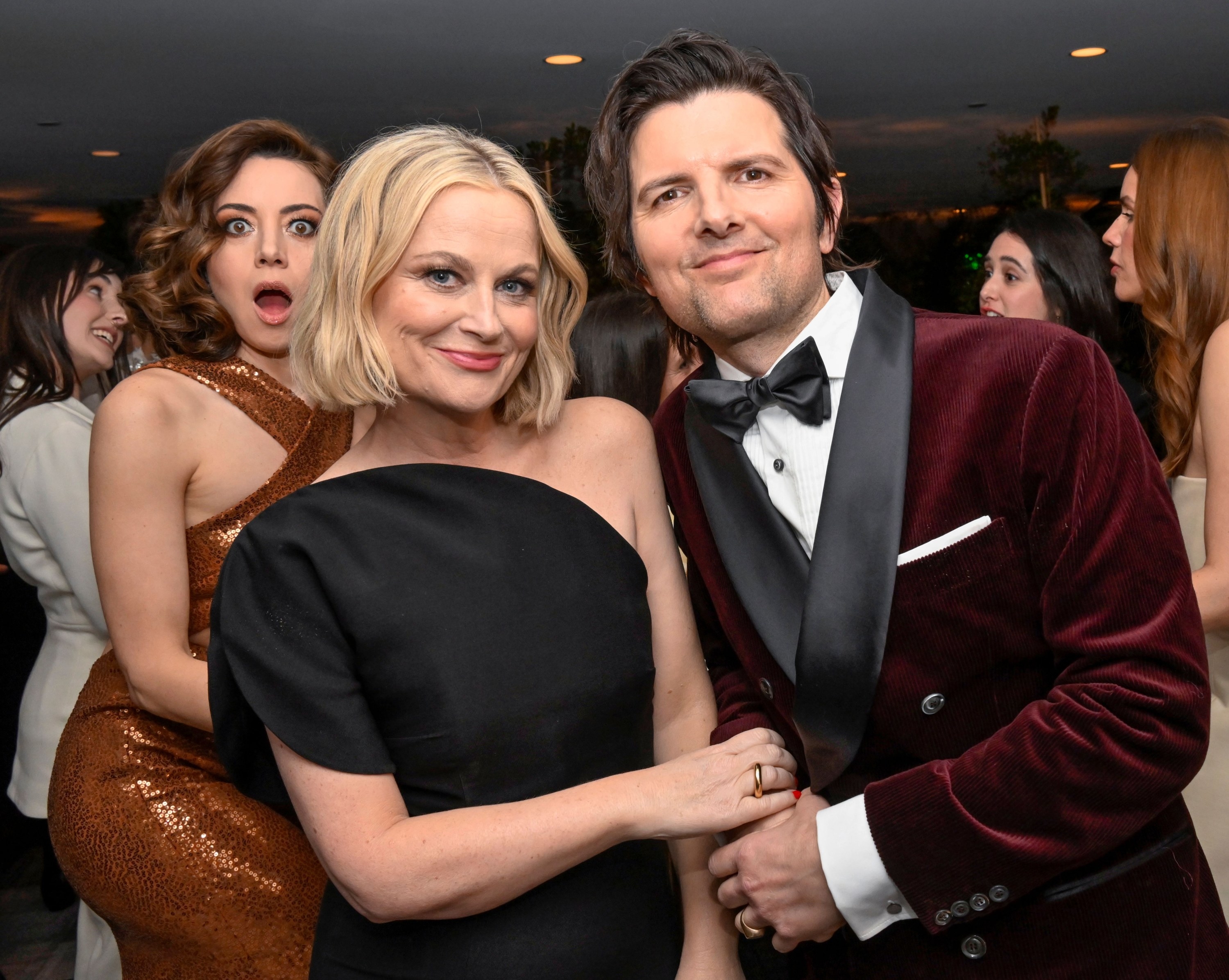 Aubrey Plaza, Amy Poehler, Adam Scott Reunion SAG Awards