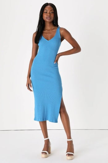  Women's Casual Soft Lounge Long Slip Dress Skim Dupes Sexy  Sleeveless Bodycon Maxi Dresses Mermaid Evening Formal Cocktail Blue XXS  Petite : Clothing, Shoes & Jewelry