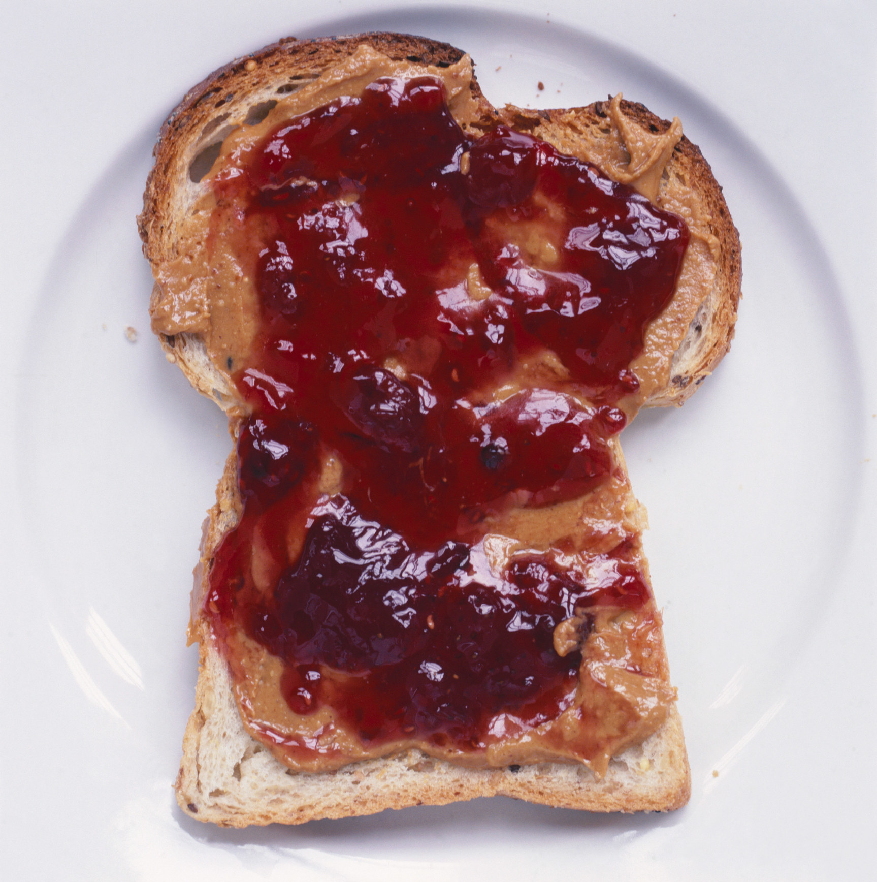 Peanut butter and jelly on toast.