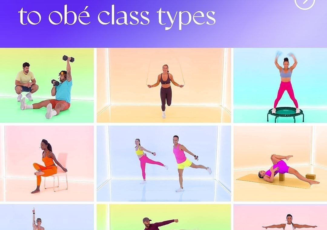 nine different scenes of people doing various workouts