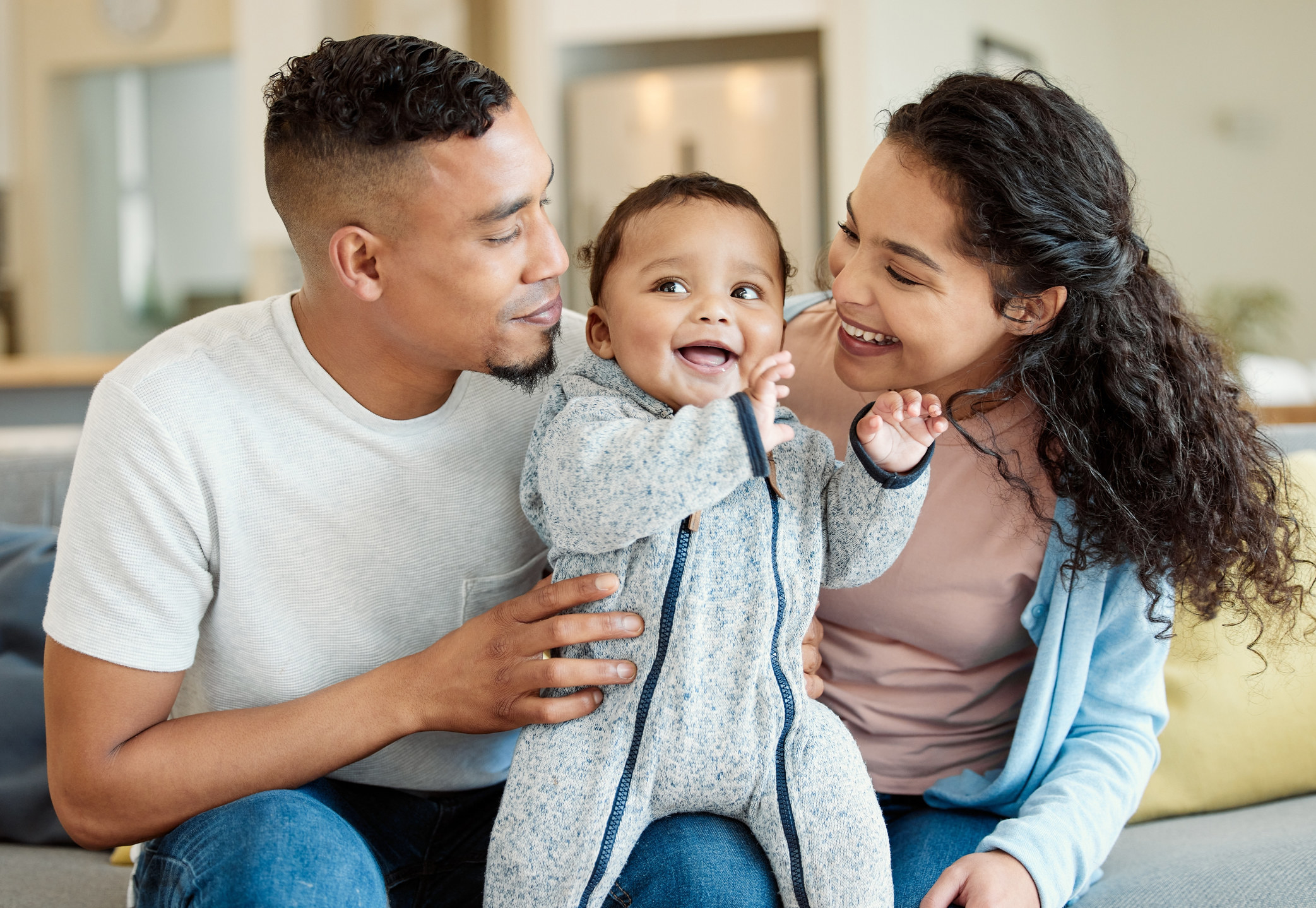 A family smiling