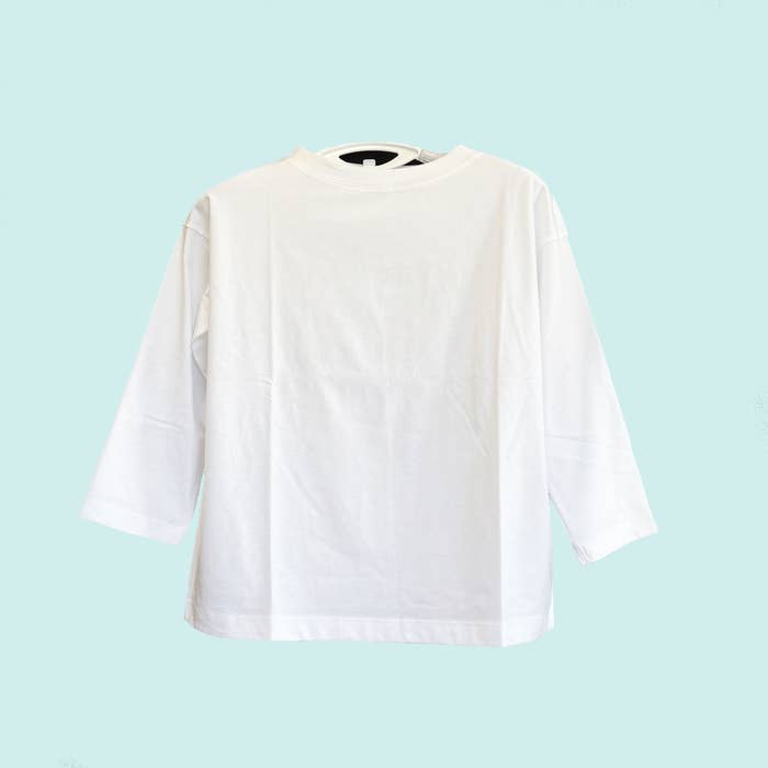 無印良品のおすすめレディースファッション「天竺編みボートネック七分袖Tシャツ」のコーディネート
