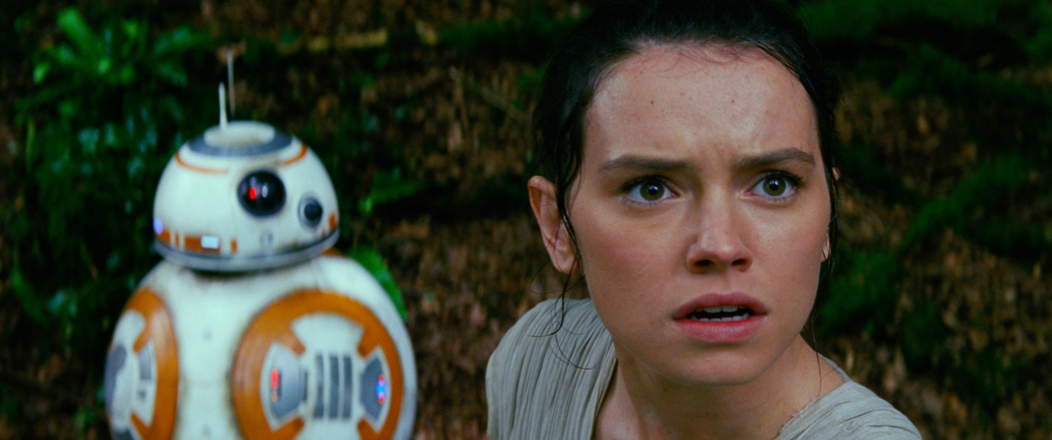 BB-8 and Daisy Ridley in Star Wars: Episode VII — The Force Awakens