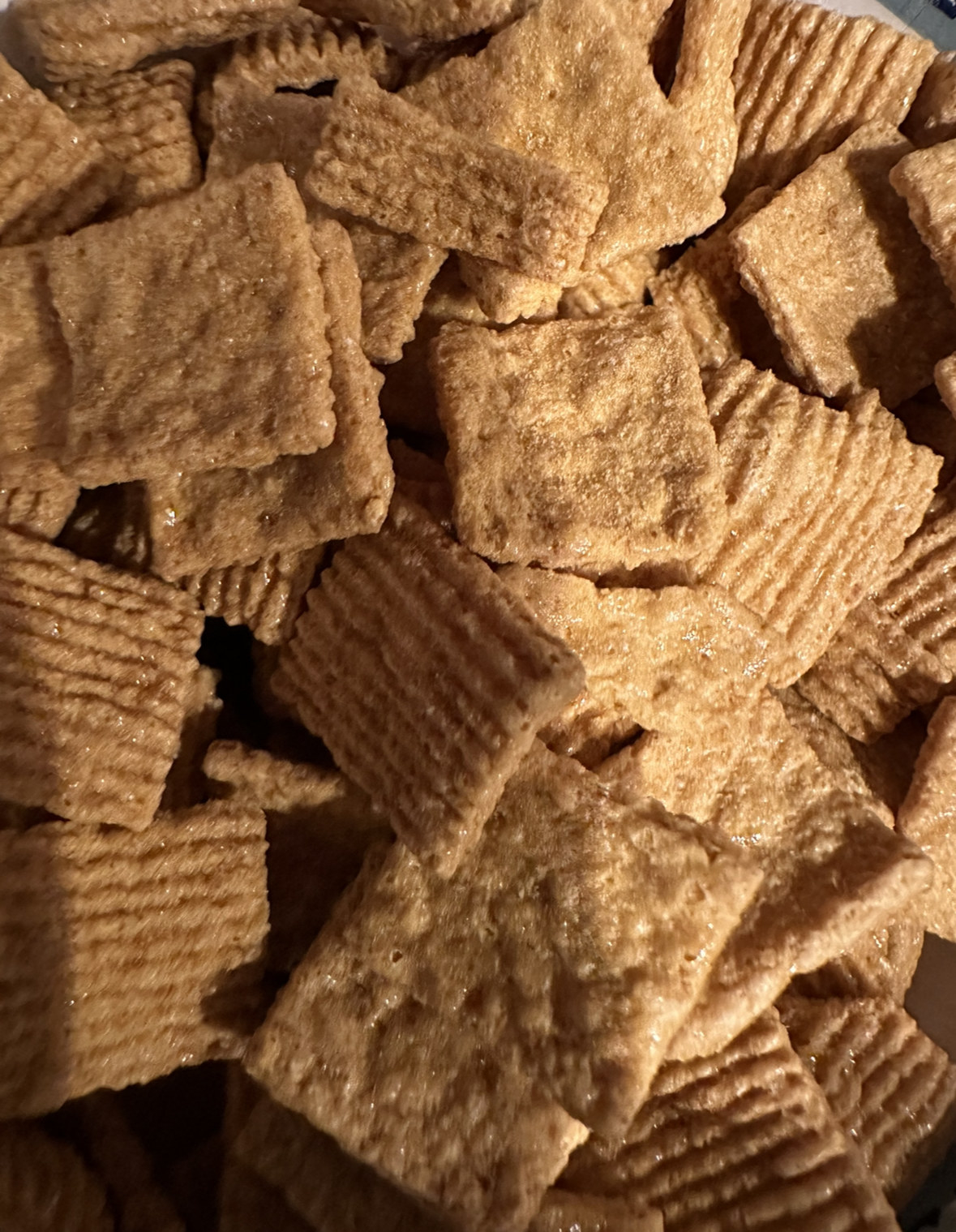 Close-up of the Golden Grahams cereal
