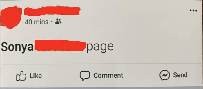 father-in-law makes a facebook post of the ex&#x27;s page instead of using the search bar