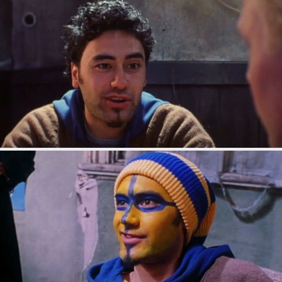 Taika with sports team paint on his face