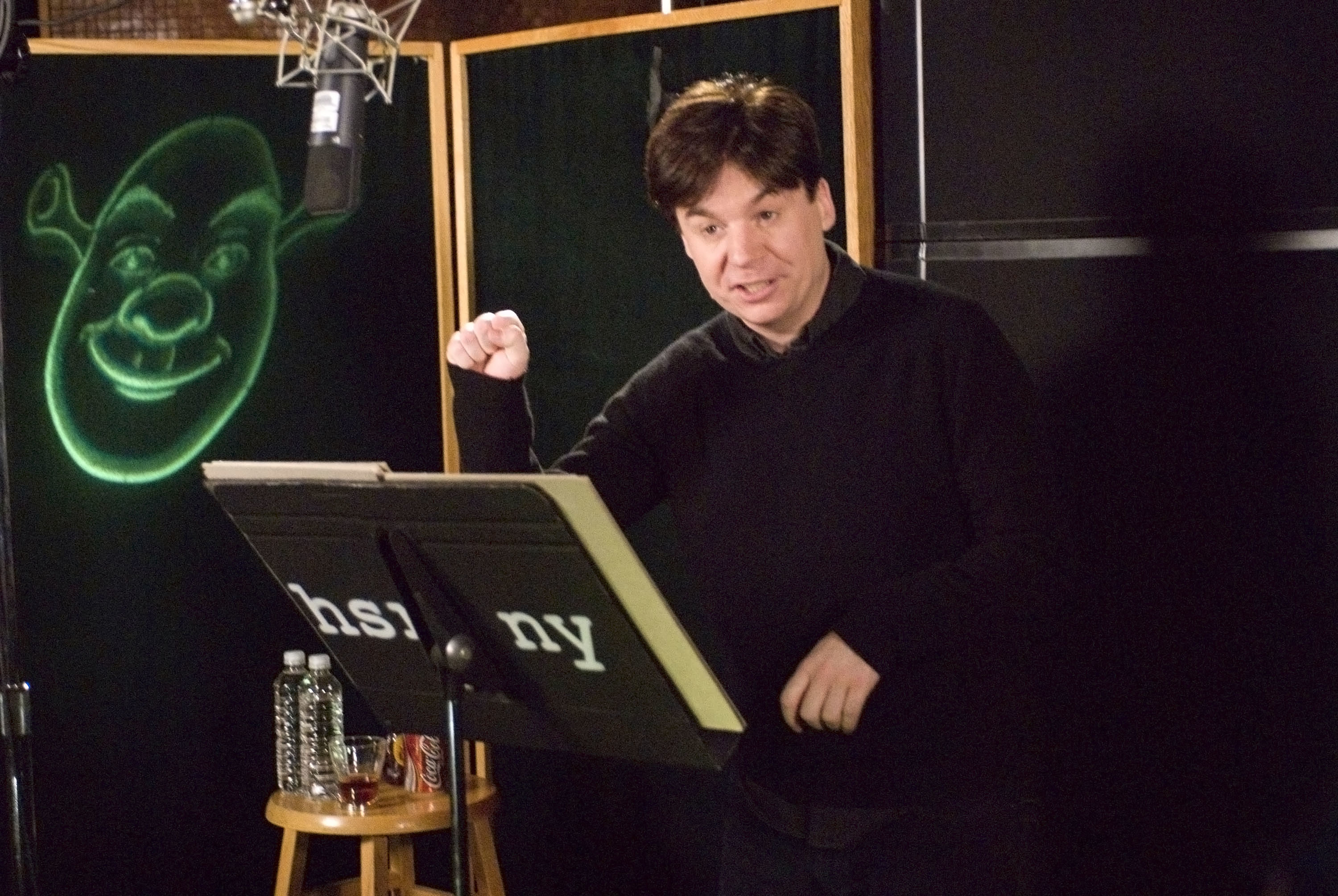Mike Myers recording voice for Shrek
