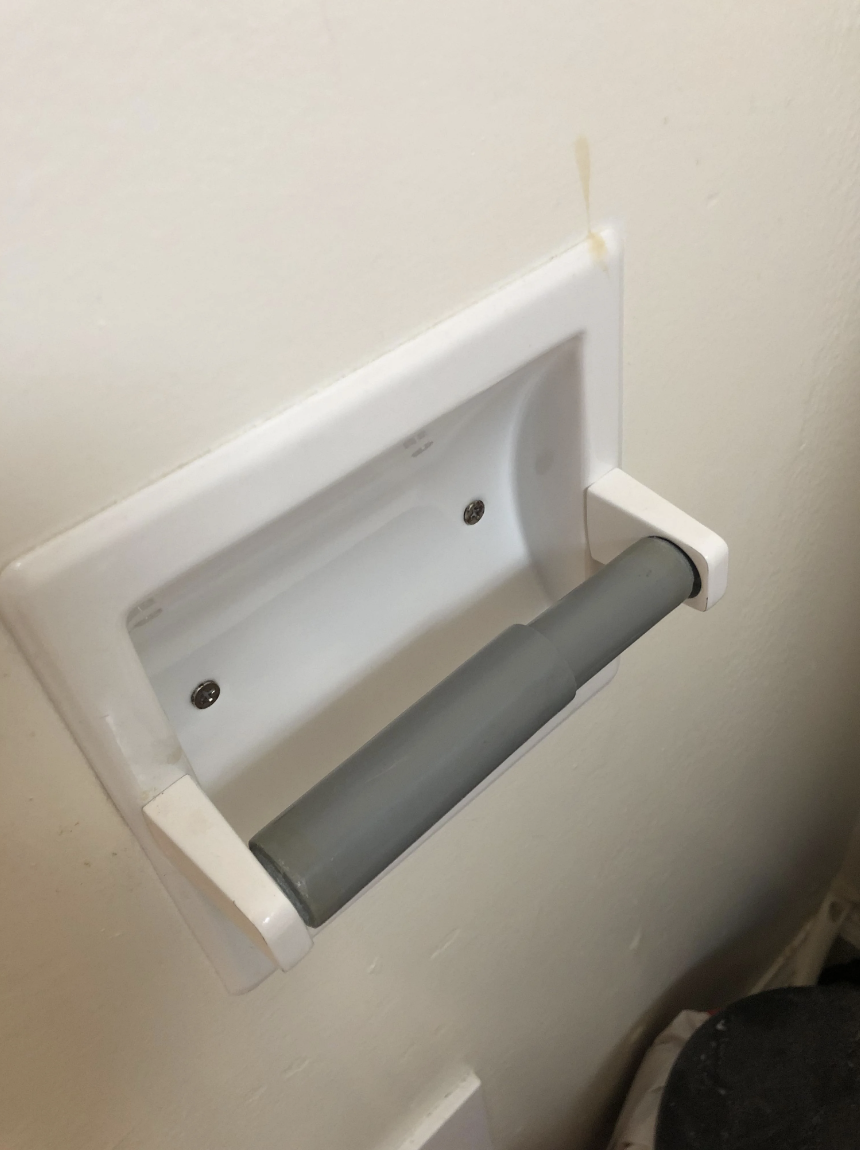 empty toilet paper holder