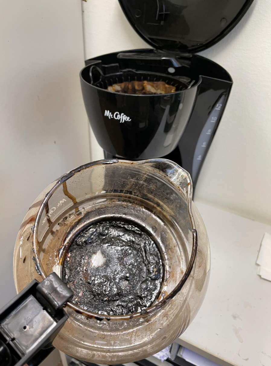Dirty coffee pot