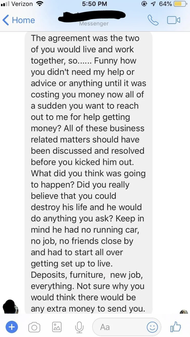 mother in law upset that her son was kicked out and accusing the daughter in law of kicking him out before any of their finances were discussed and though out