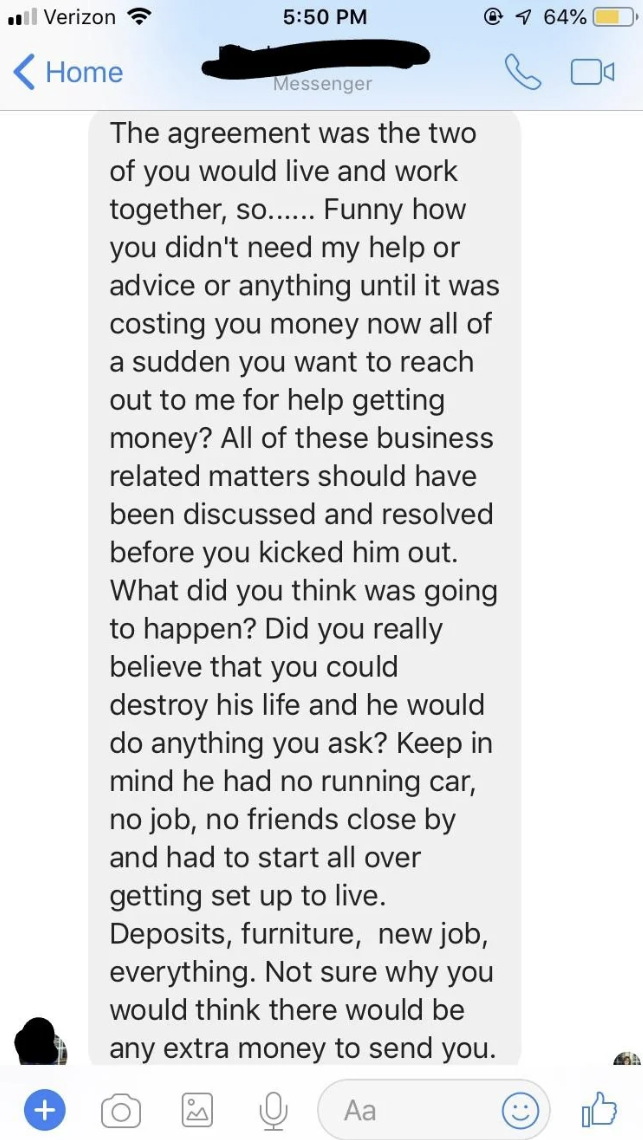 mother in law upset that her son was kicked out and accusing the daughter in law of kicking him out before any of their finances were discussed and though out