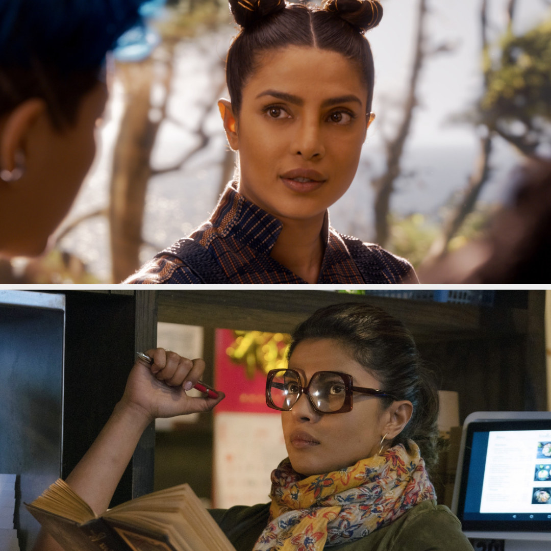 priyanka reading a book at a desk with large glasses