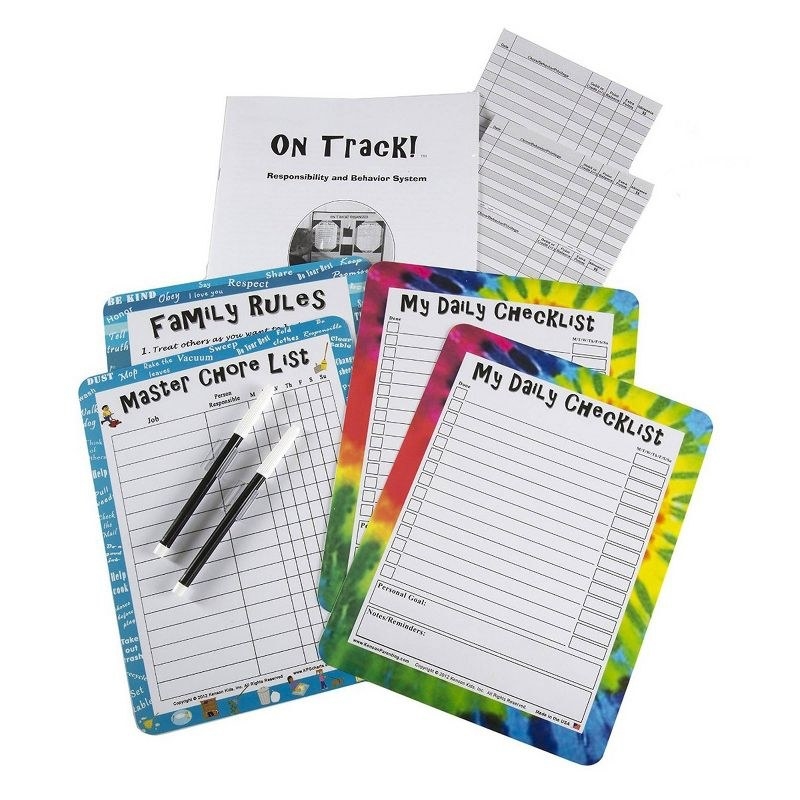 Behavior system with daily checklist, chore list, and family rules