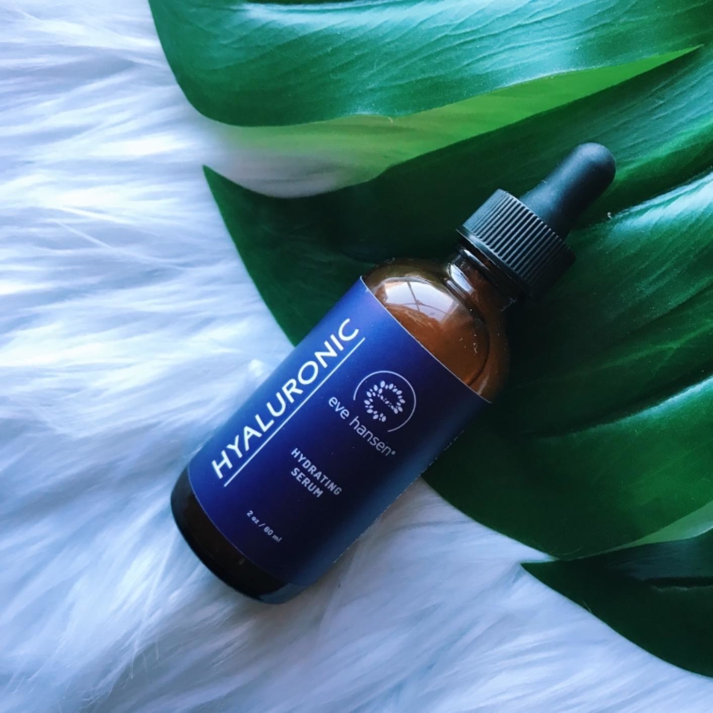 A reviewer's bottle of the serum