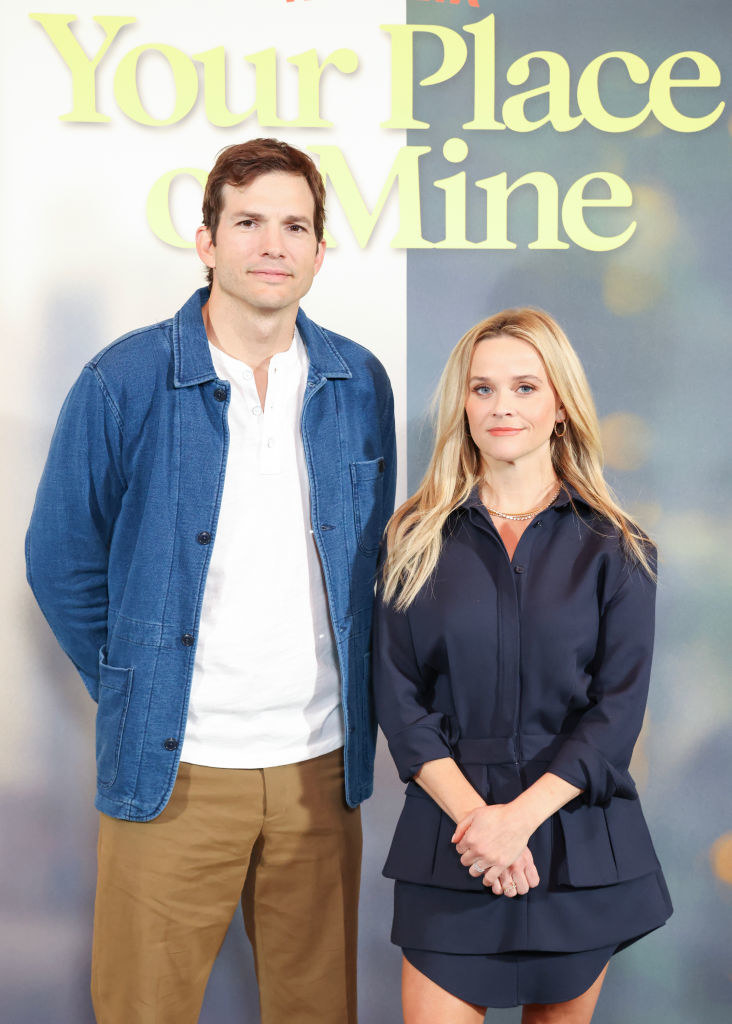 Closeup of Ashton Kutcher and Reese Witherspoon
