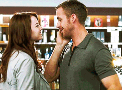 Emma Stone and Ryan Gosling touching each others faces in &quot;Crazy Stupid Love&quot;