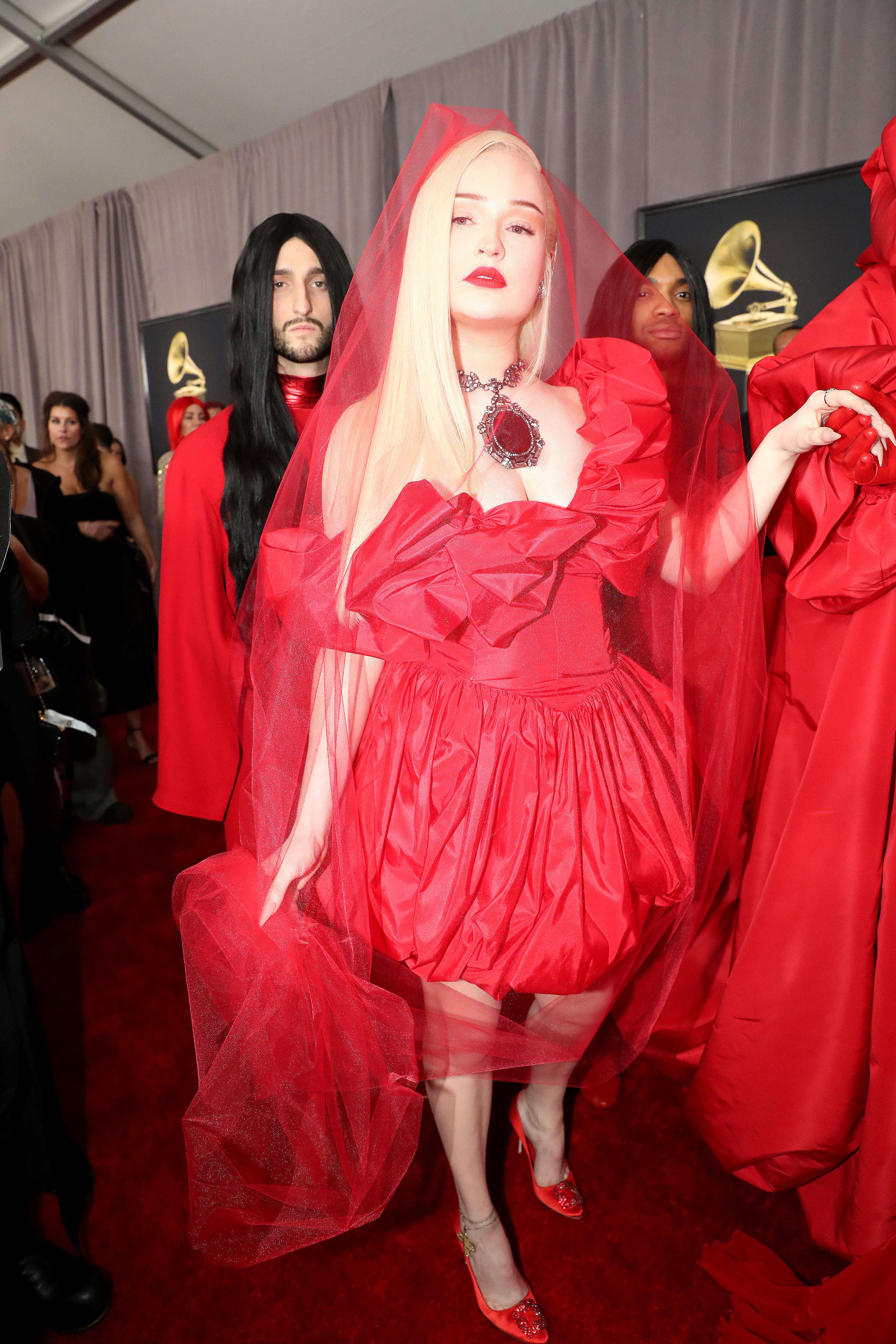 Kim Petras on the Grammys red carpet