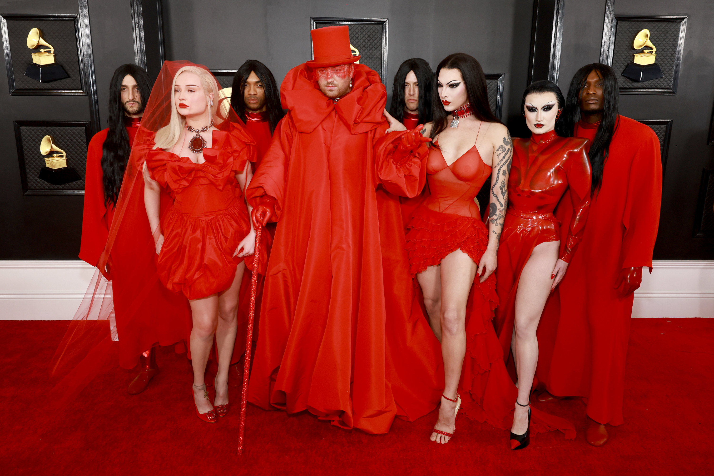 Kim Petras, Sam Smith, Violet Chachki and Gottmik on red carpet