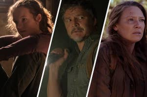 Bella Ramsey, Pedro Pascal and Anna Torv in The Last of Us