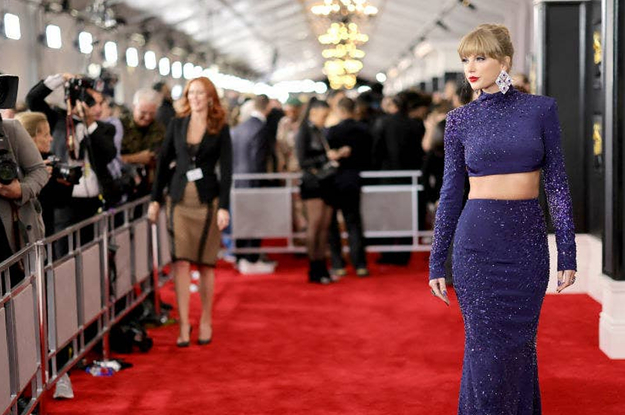 Taylor Swift Looked Like The Midnights Era Personified On The 2023 Grammys Red Carpet