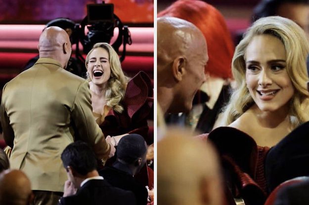 Adele Meeting The Rock For The First Time At The 2023 Grammys Warmed My Heart