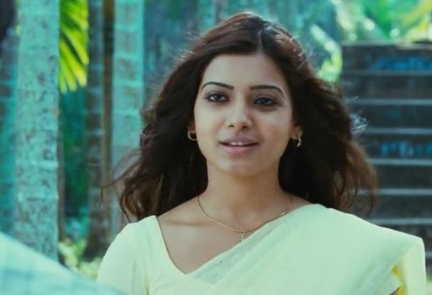 Samantha smiles in a still from a film