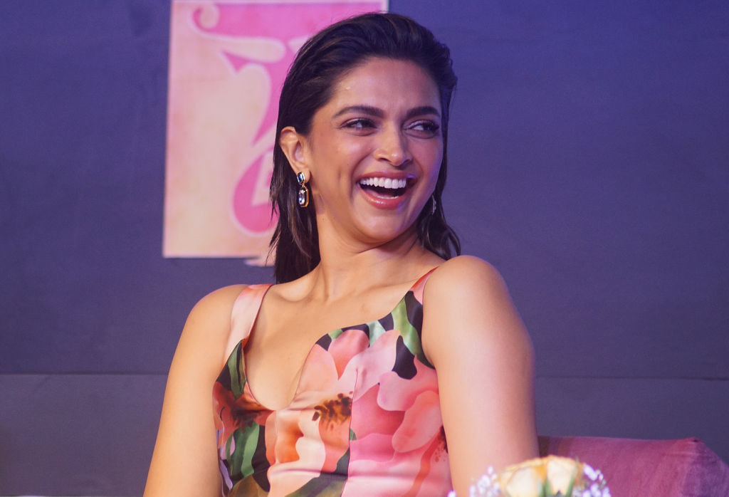 Deepika smiles during a press conference