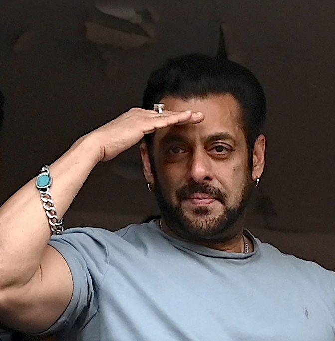 Salman Khan greets fans outside his residence