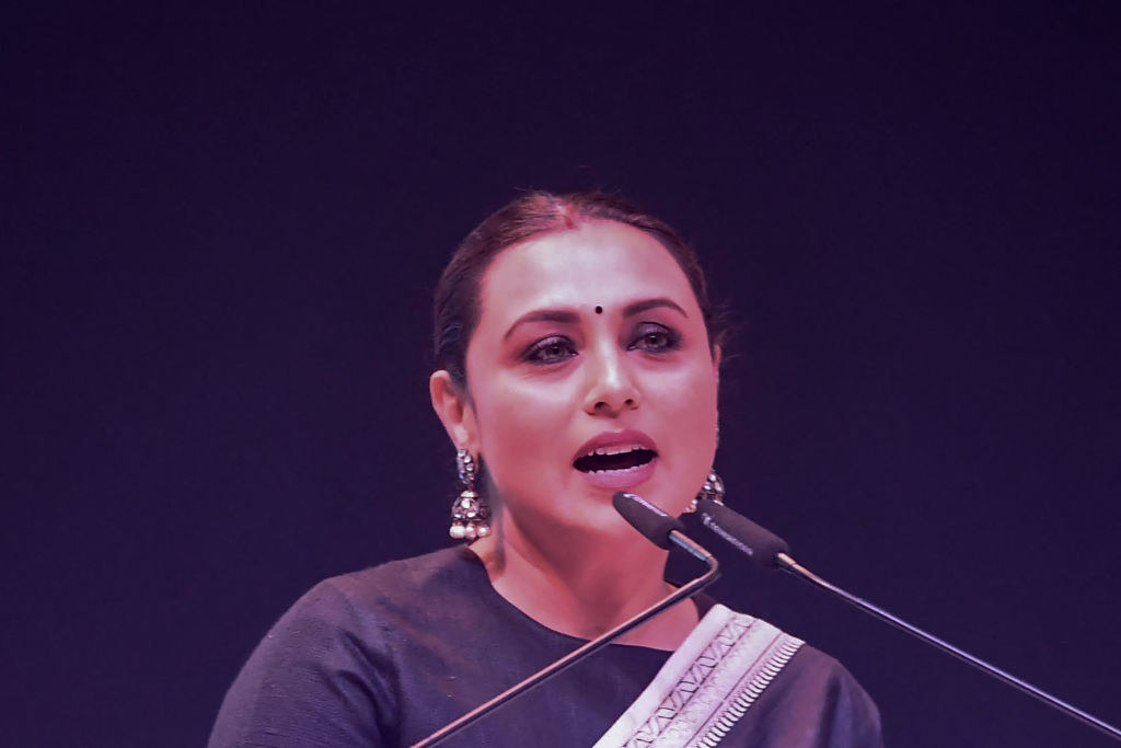 Rani speaks during an event
