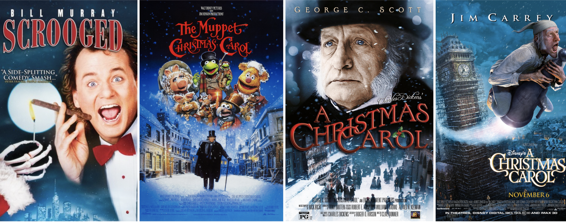 posters for A Christmas Carol different versions