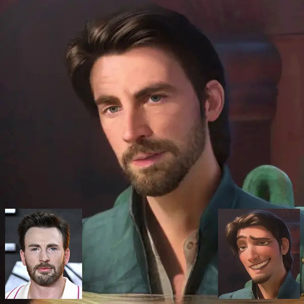 AI of Chris Evans and Flynn Rider