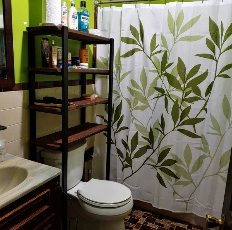 Reviewer&#x27;s photo of the shower curtain