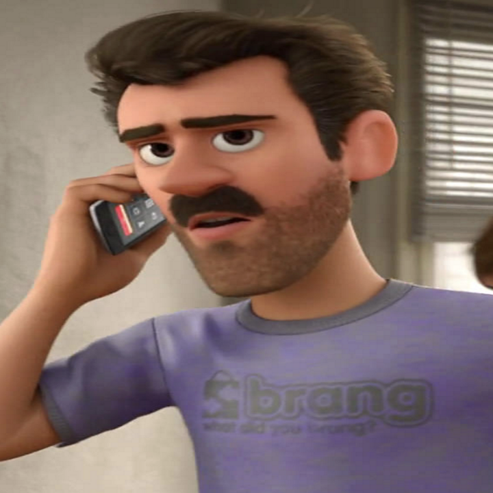 Riley's dad on the phone