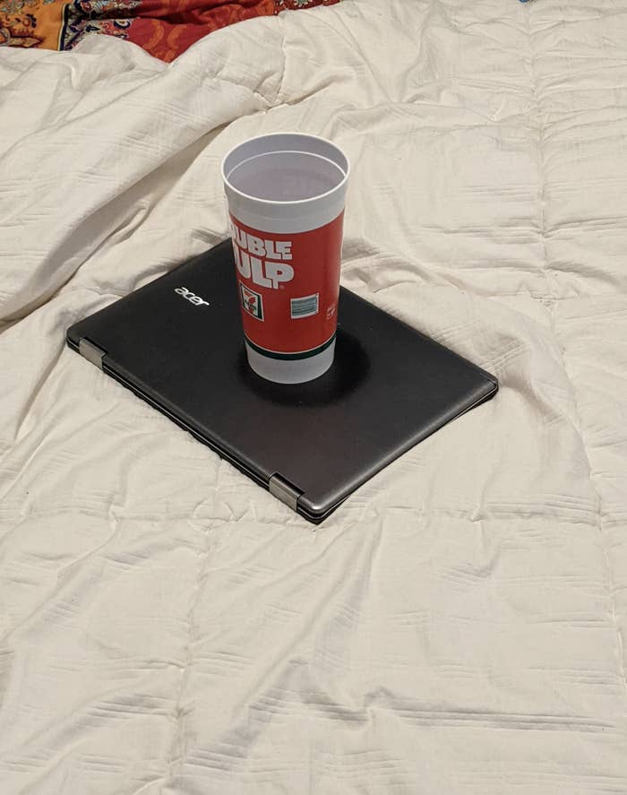 A drink on a laptop