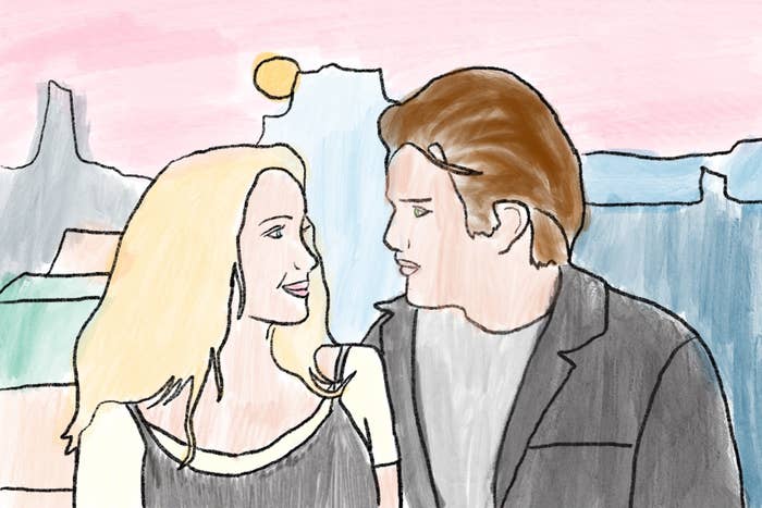 illustration of the main couple of &quot;before sunrise&quot;
