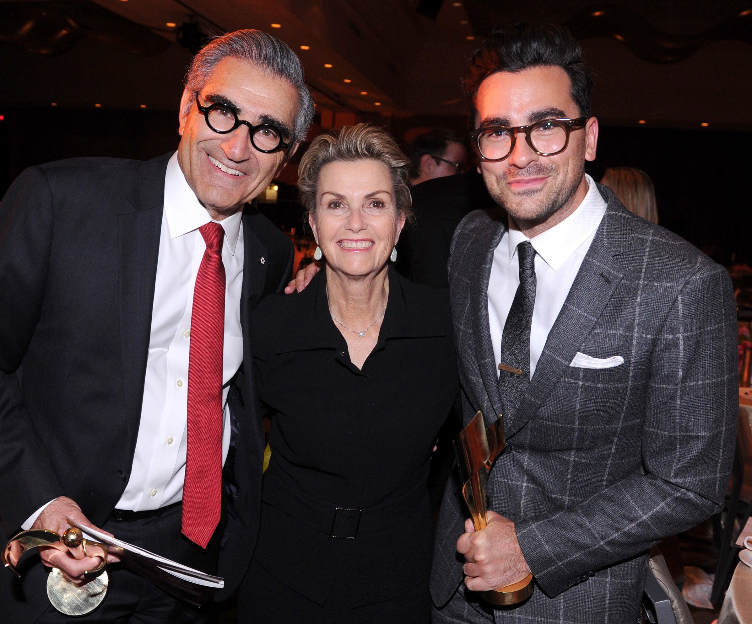 Actor Eugene Levy, Deborah Divine Levy and actor Daniel Levy attend the 2016 Canadian Screen Awards