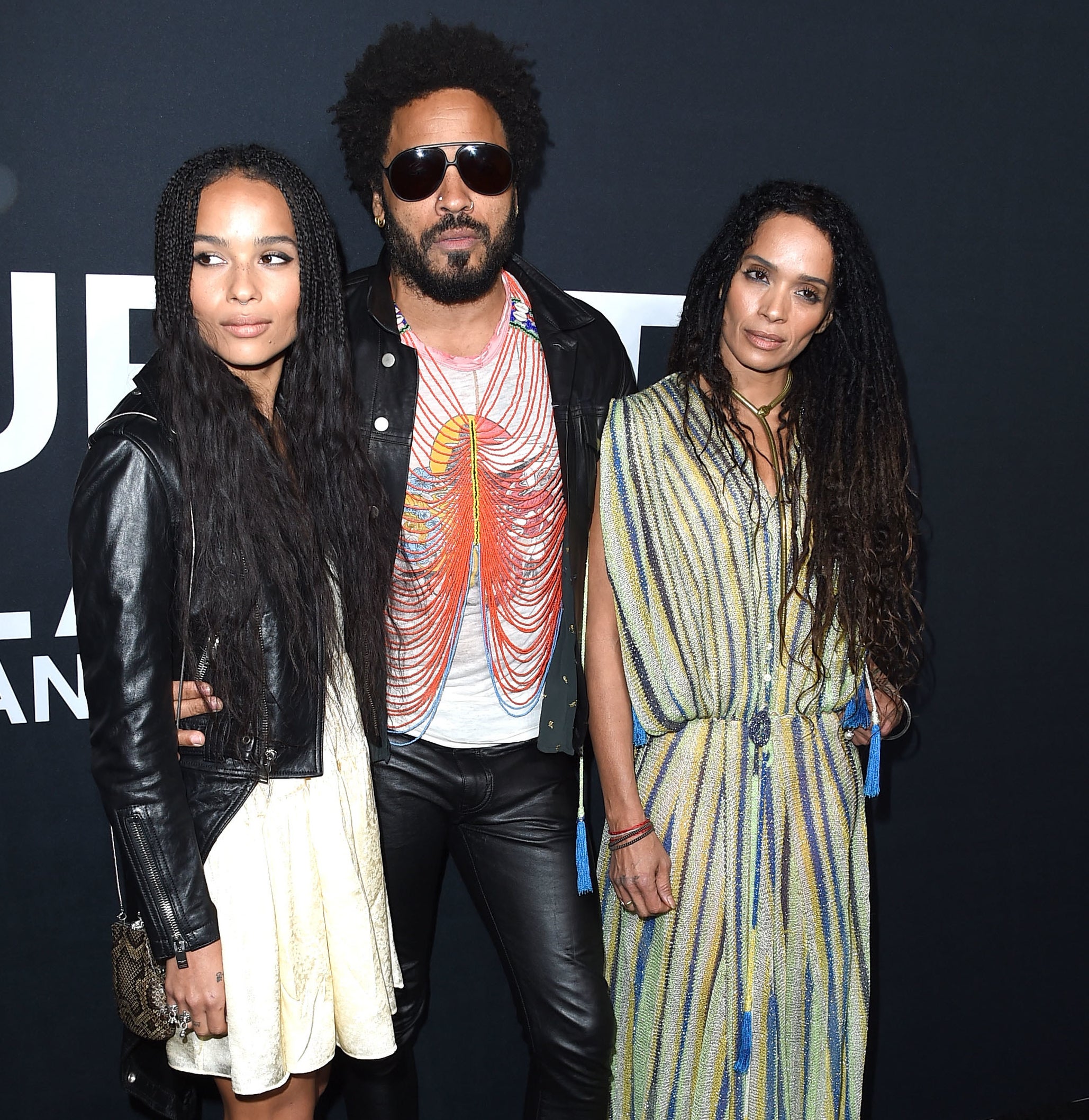 Zoe Kravitz, Lenny Kravitz and Lisa Bonet arrives at the SAINT LAURENT At The Palladium at Hollywood Palladium on February 10, 2016
