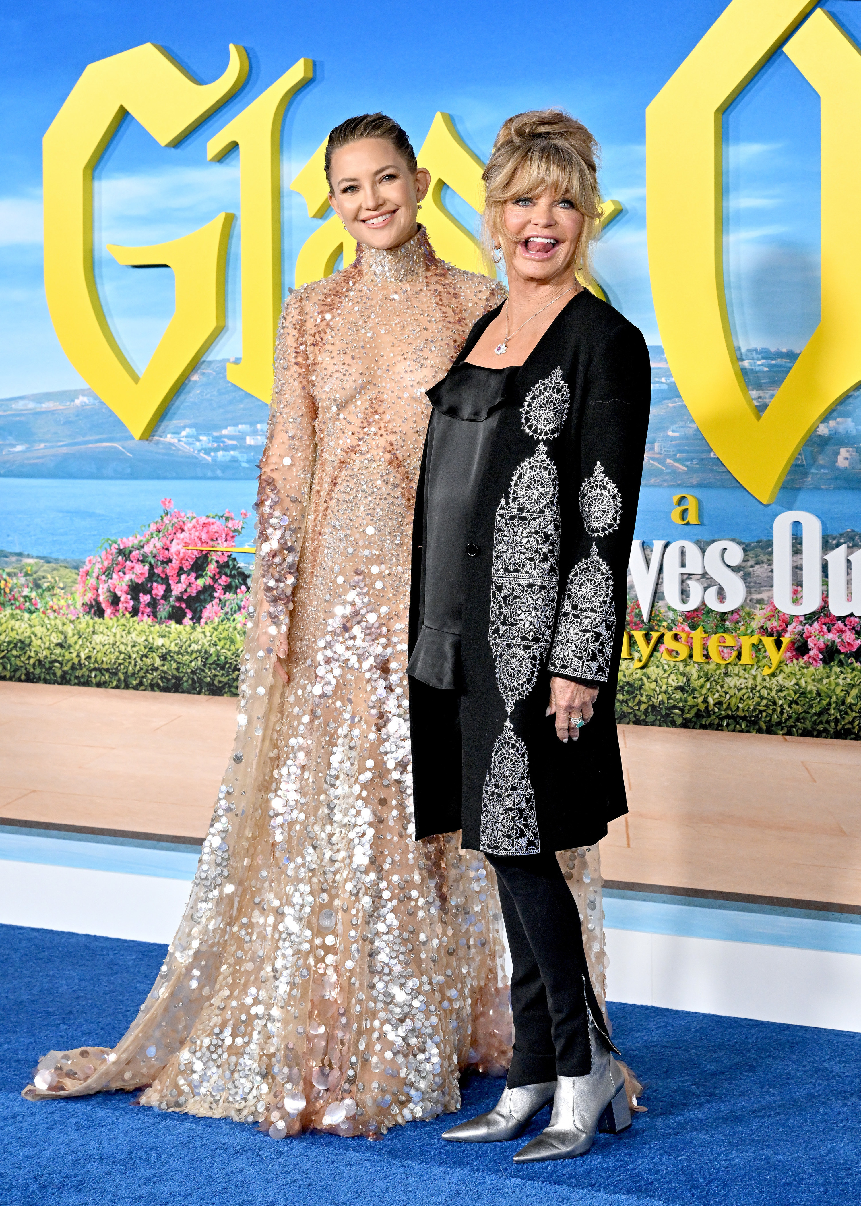 Kate Hudson and Goldie Hawn attend the Premiere of &quot;Glass Onion: A Knives Out Mystery&quot; at Academy Museum of Motion Pictures on November 14, 2022