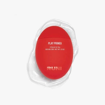 Red bottle of arousal serum with smear